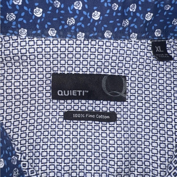 Quieti long sleeve button down shirt. Mens Size XL Blue Texture accent lining - Picture 6 of 9